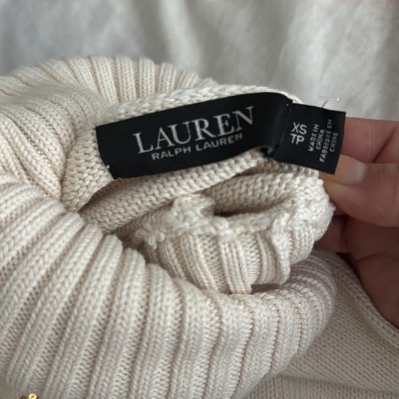 NWT Lauren Ralph Lauren Intarsia-Knit Cotton Turtleneck Sweater XS - Picture 6 of 9